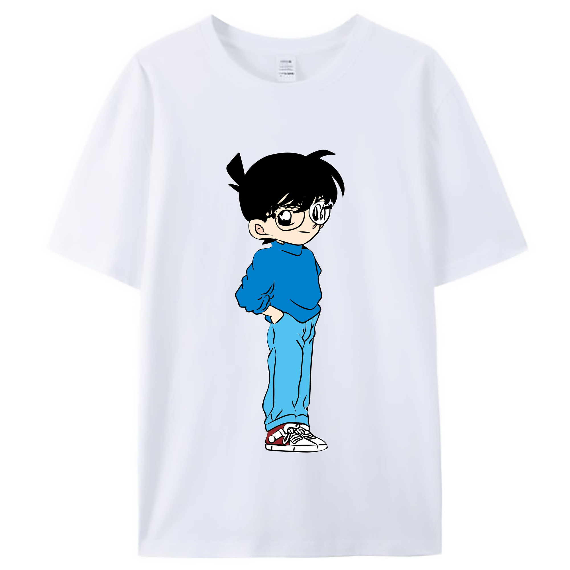 （画像用） 名探偵コナン 江戸川 コナン Detective Conan Conan Edogawa レディースカジュアルプリントTシャツ（綿100％）
