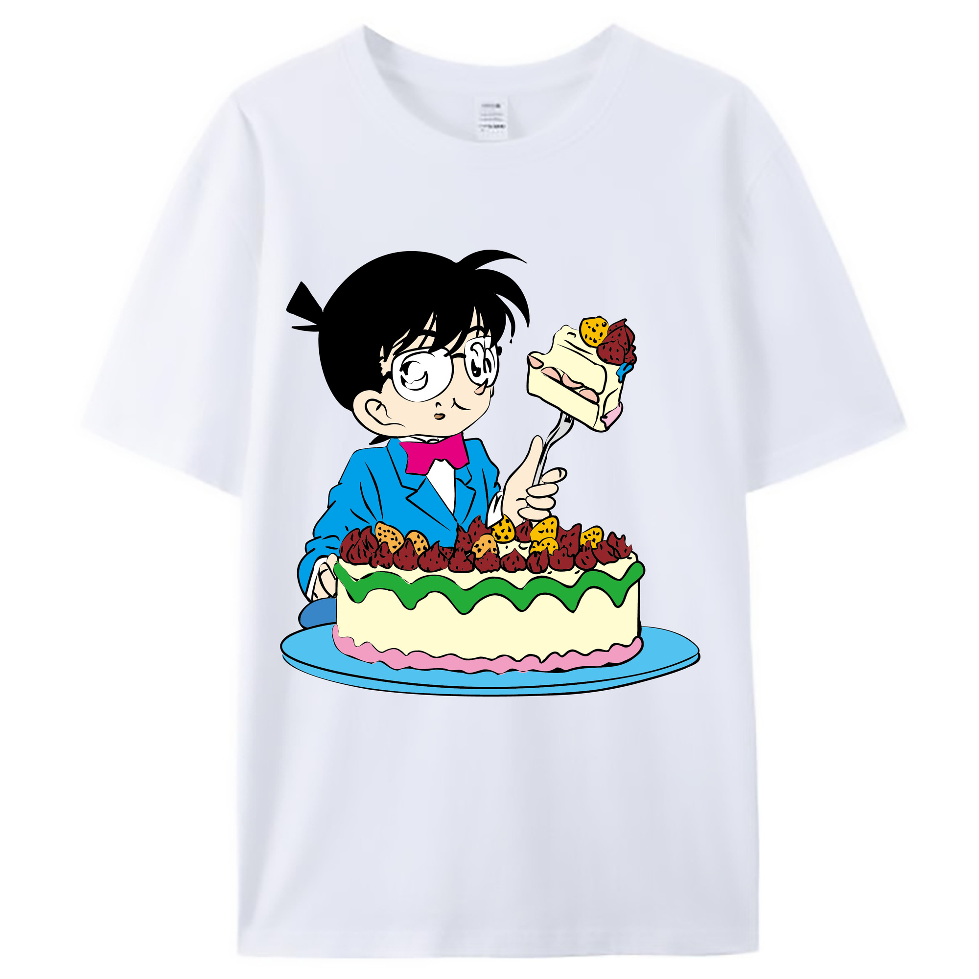 （画像用） 名探偵コナン 江戸川 コナン Detective Conan Conan Edogawa レディースカジュアルプリントTシャツ（綿100％）