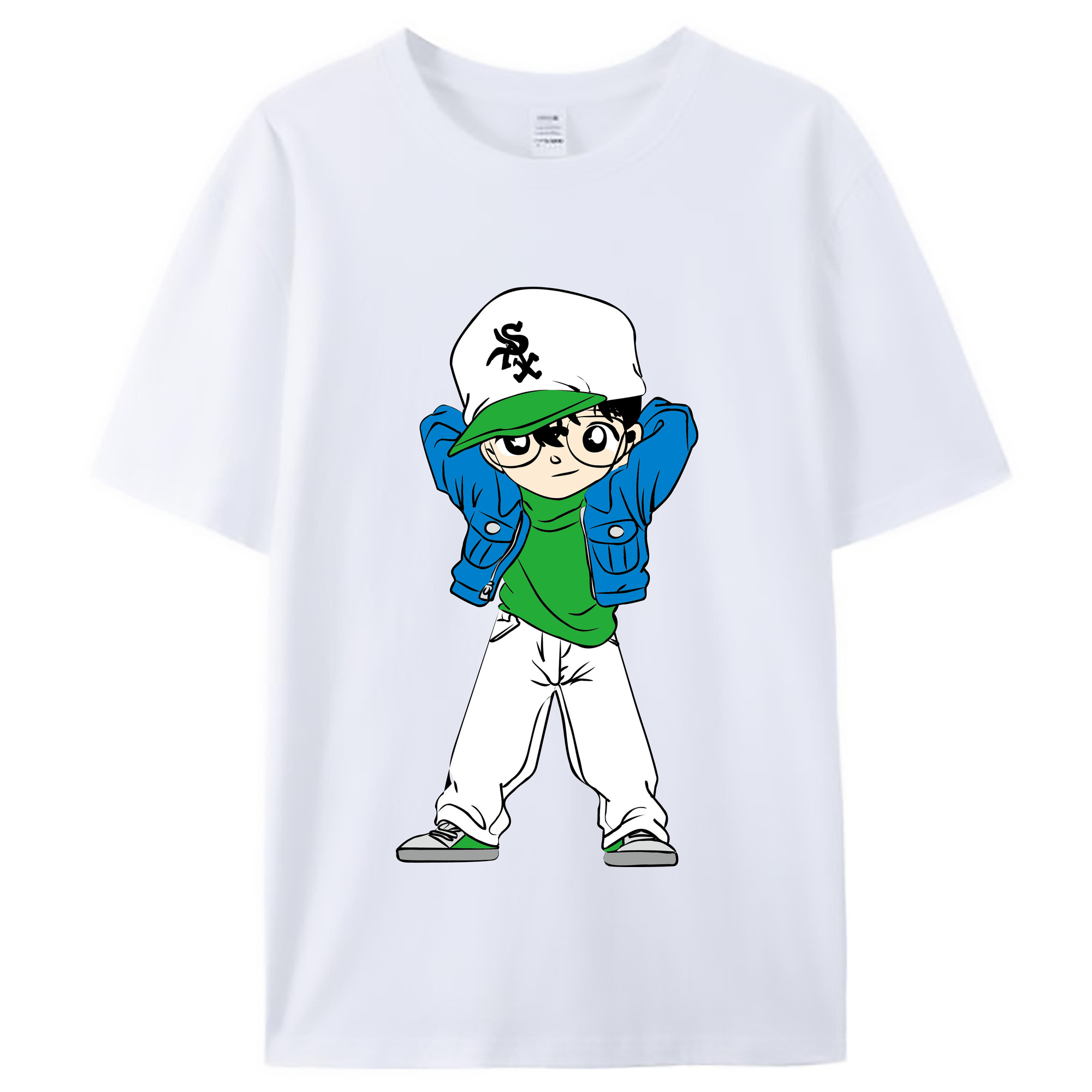 （画像用） 名探偵コナン 江戸川 コナン Detective Conan Conan Edogawa レディースカジュアルプリントTシャツ（綿100％）