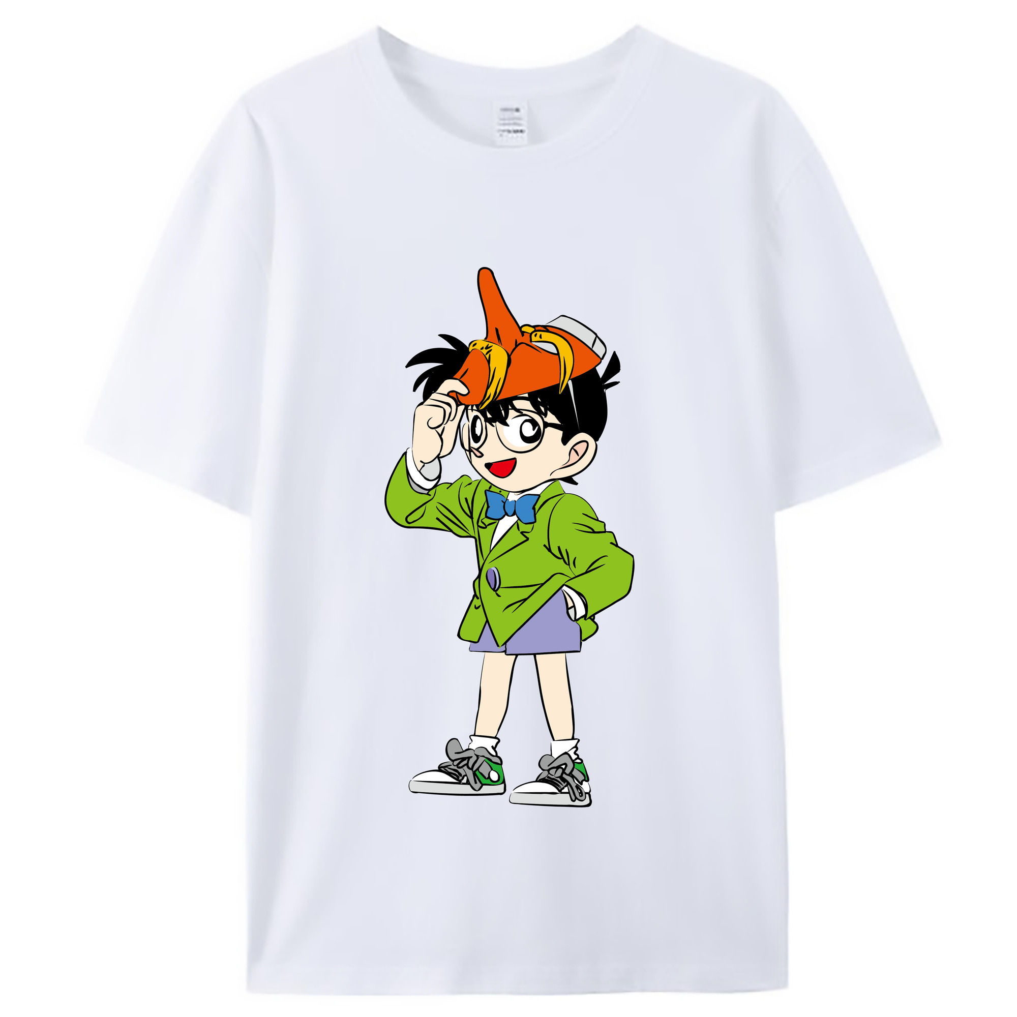 （画像用） 名探偵コナン 江戸川 コナン Detective Conan Conan Edogawa レディースカジュアルプリントTシャツ（綿100％）