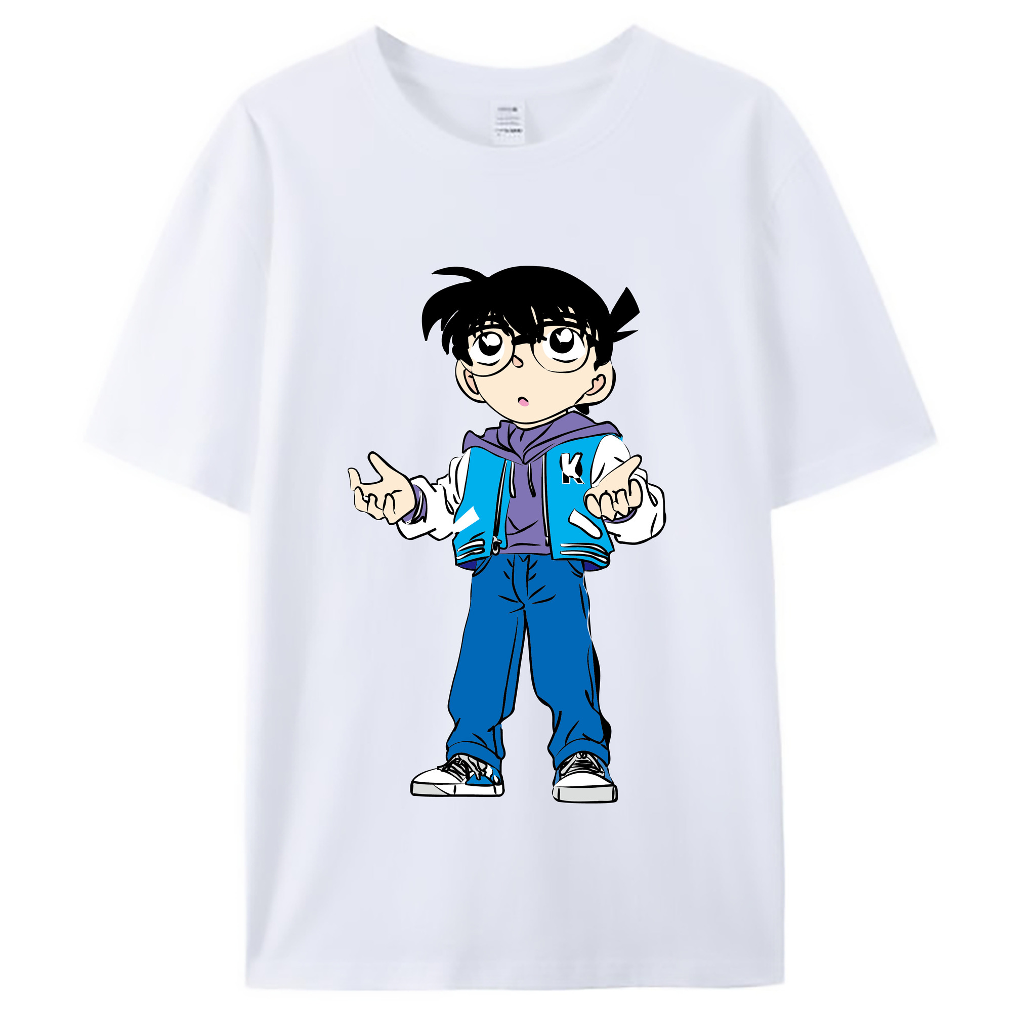 （画像用） 名探偵コナン 江戸川 コナン Detective Conan Conan Edogawa レディースカジュアルプリントTシャツ（綿100％）