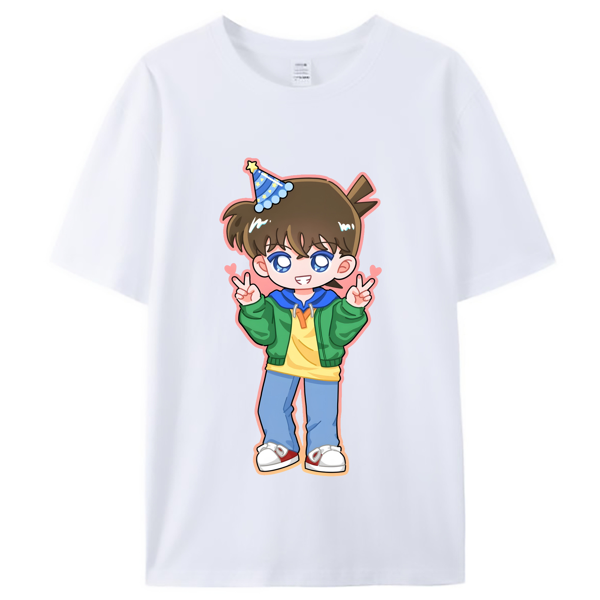 （画像用） 名探偵コナン 江戸川 コナン Detective Conan Conan Edogawa レディースカジュアルプリントTシャツ（綿100％）