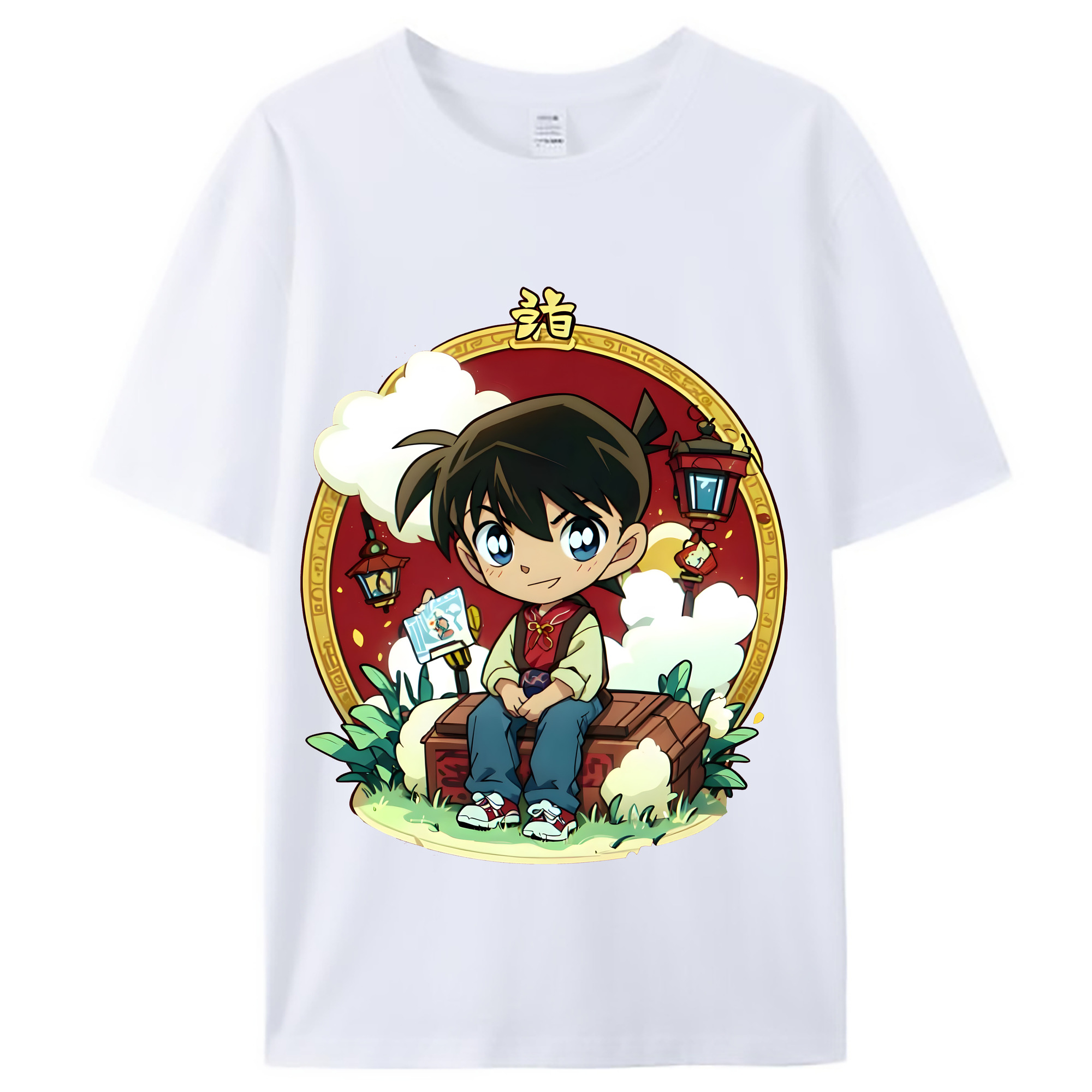 （画像用） 名探偵コナン 江戸川 コナン Detective Conan Conan Edogawa レディースカジュアルプリントTシャツ（綿100％）