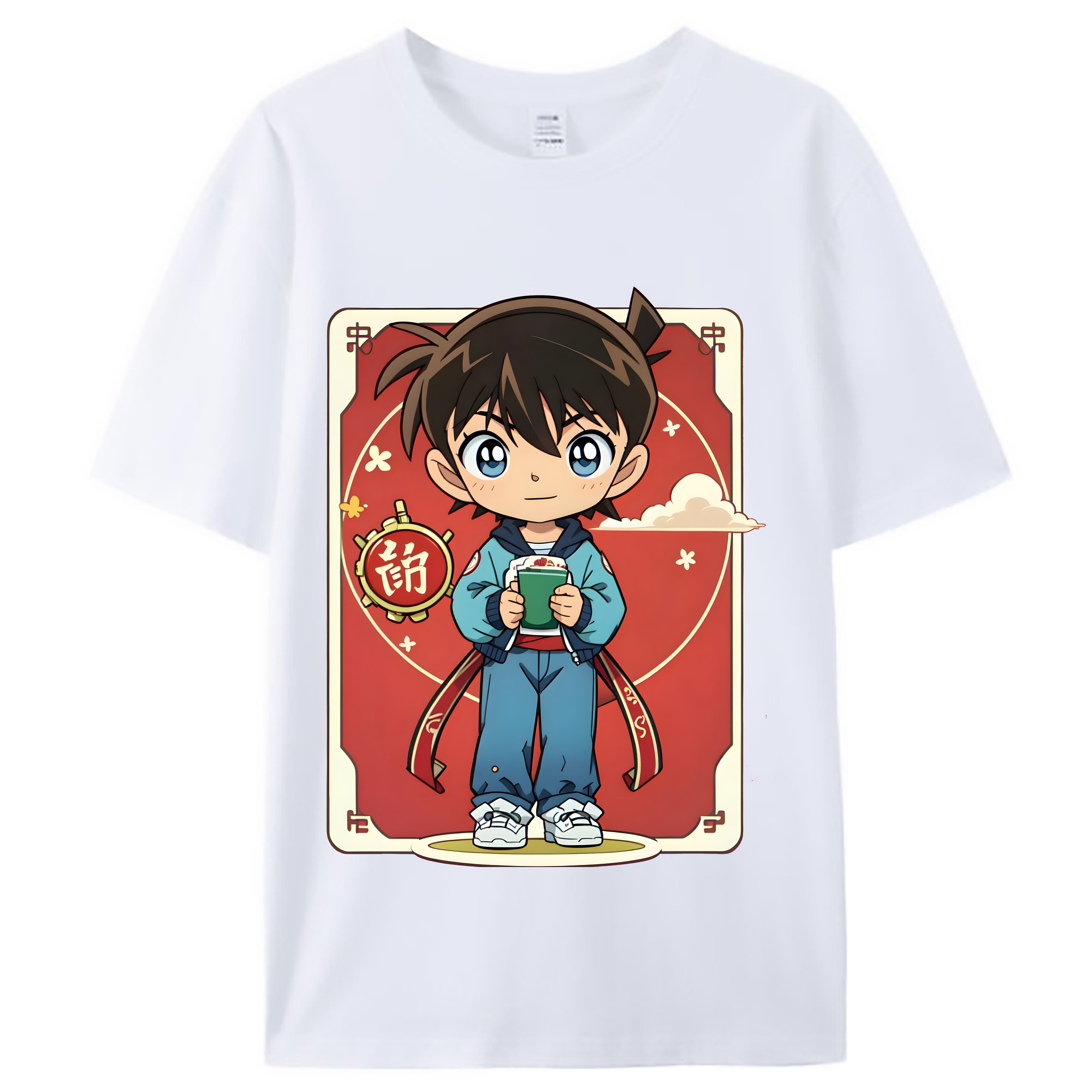 （画像用） 名探偵コナン 江戸川 コナン Detective Conan Conan Edogawa レディースカジュアルプリントTシャツ（綿100％）