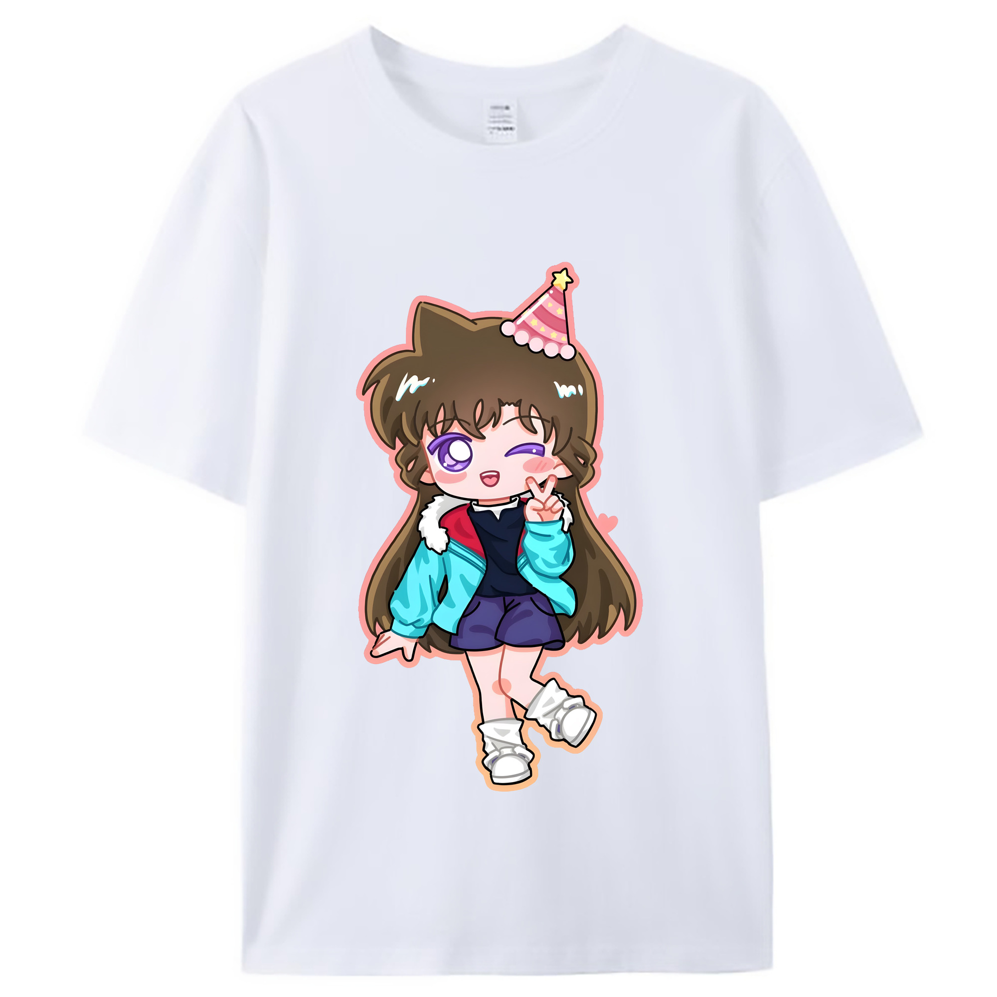 （画像用） 名探偵コナン 毛利 蘭 もうり らん、モーリ ラン Detective Conan Rachel Moore レディースカジュアルプリントTシャツ（綿100％）