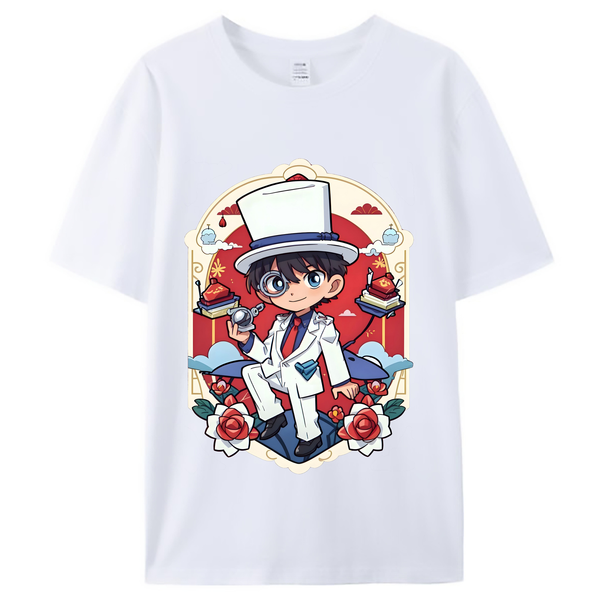 （画像用） 名探偵コナン くろば かいと Detective Conan Kuroba Kaito レディースカジュアルプリントTシャツ（綿100％）