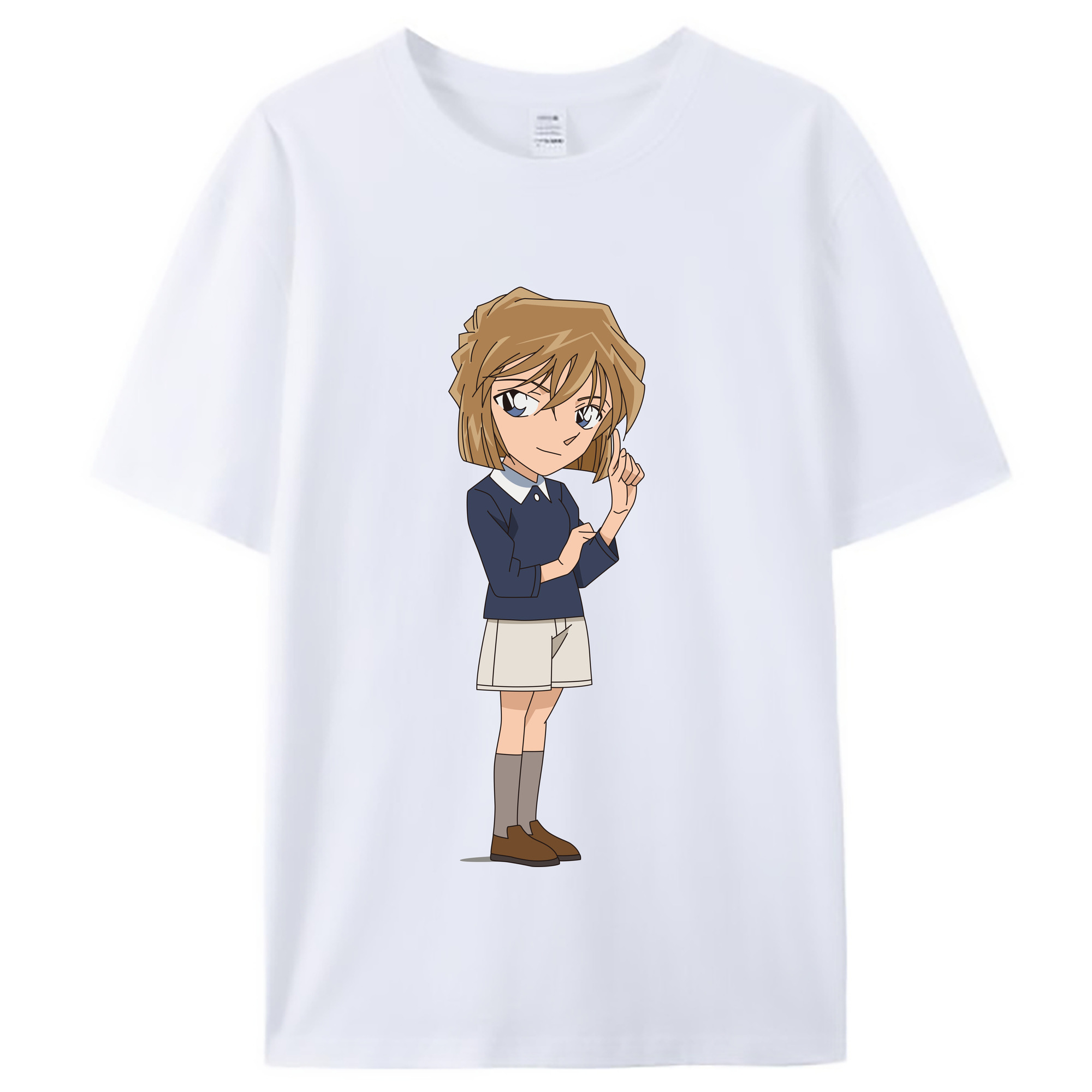 （画像用） 名探偵コナン 灰原 哀 はいばら あい Detective Conan Anita Hailey、Vi Graythorn Haibara Ai レディースカジュアルプリントTシャツ（綿100％）