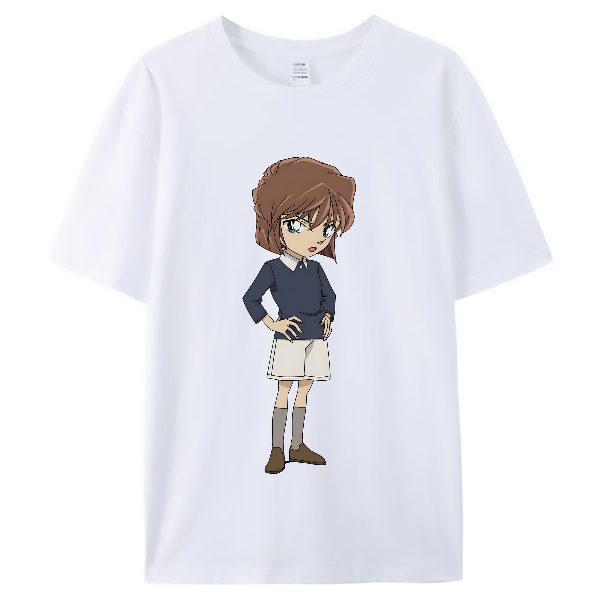 （画像用） 名探偵コナン 灰原 哀 はいばら あい Detective Conan Anita Hailey、Vi Graythorn Haibara Ai レディースカジュアルプリントTシャツ（綿100％）