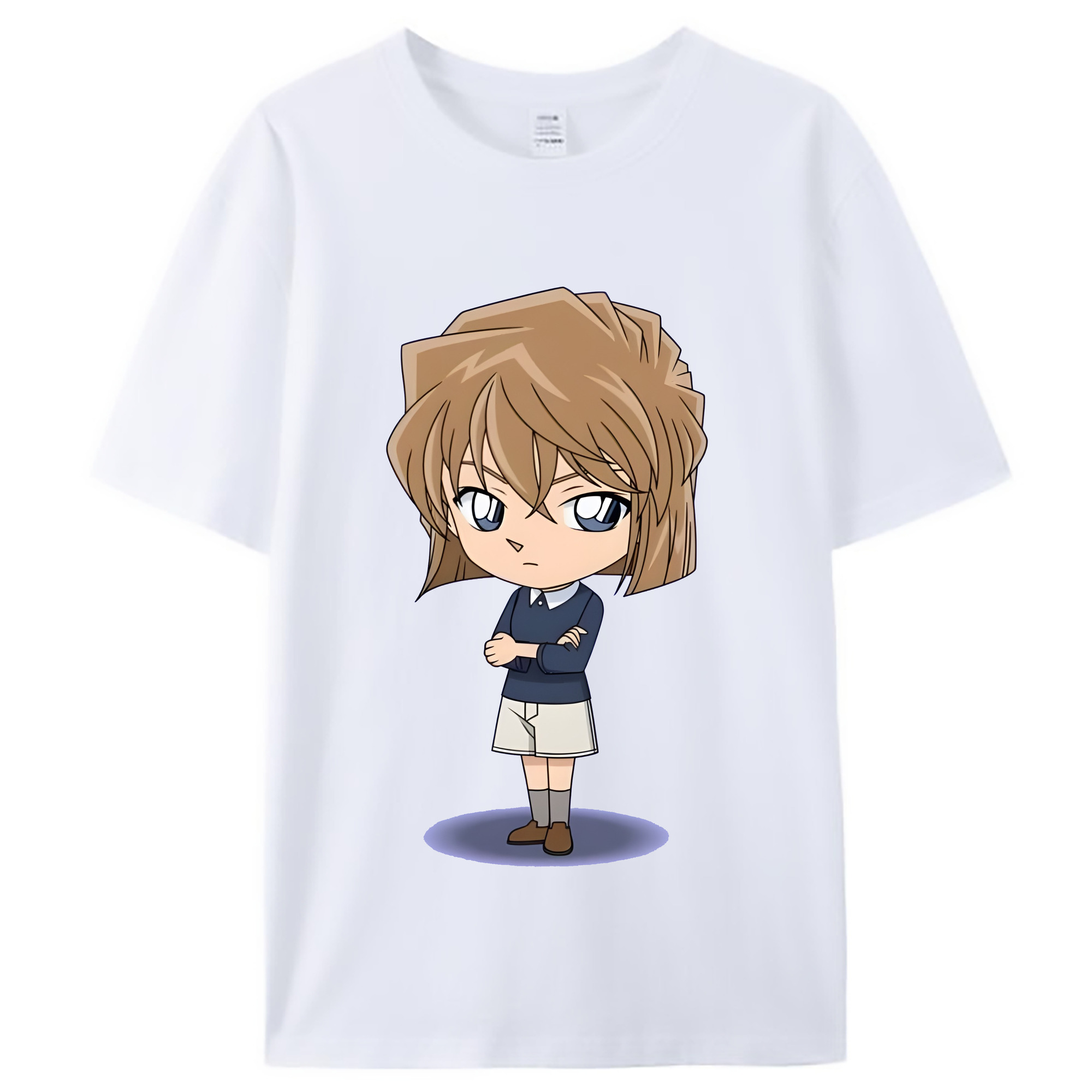 （画像用） 名探偵コナン 灰原 哀 はいばら あい Detective Conan Anita Hailey、Vi Graythorn Haibara Ai レディースカジュアルプリントTシャツ（綿100％）