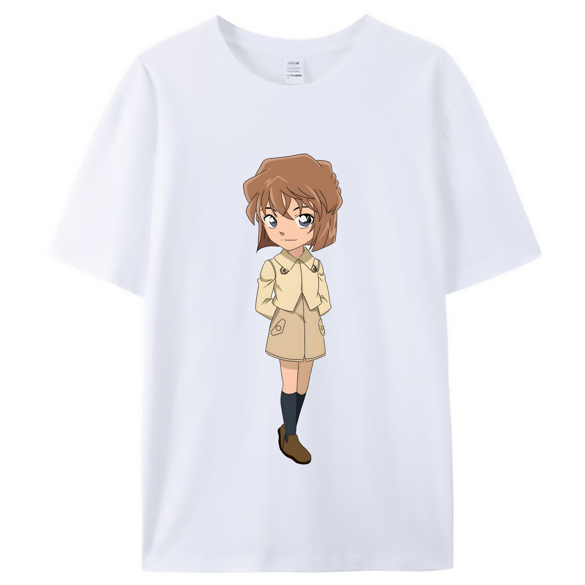 （画像用） 名探偵コナン 灰原 哀 はいばら あい Detective Conan Anita Hailey、Vi Graythorn Haibara Ai レディースカジュアルプリントTシャツ（綿100％）