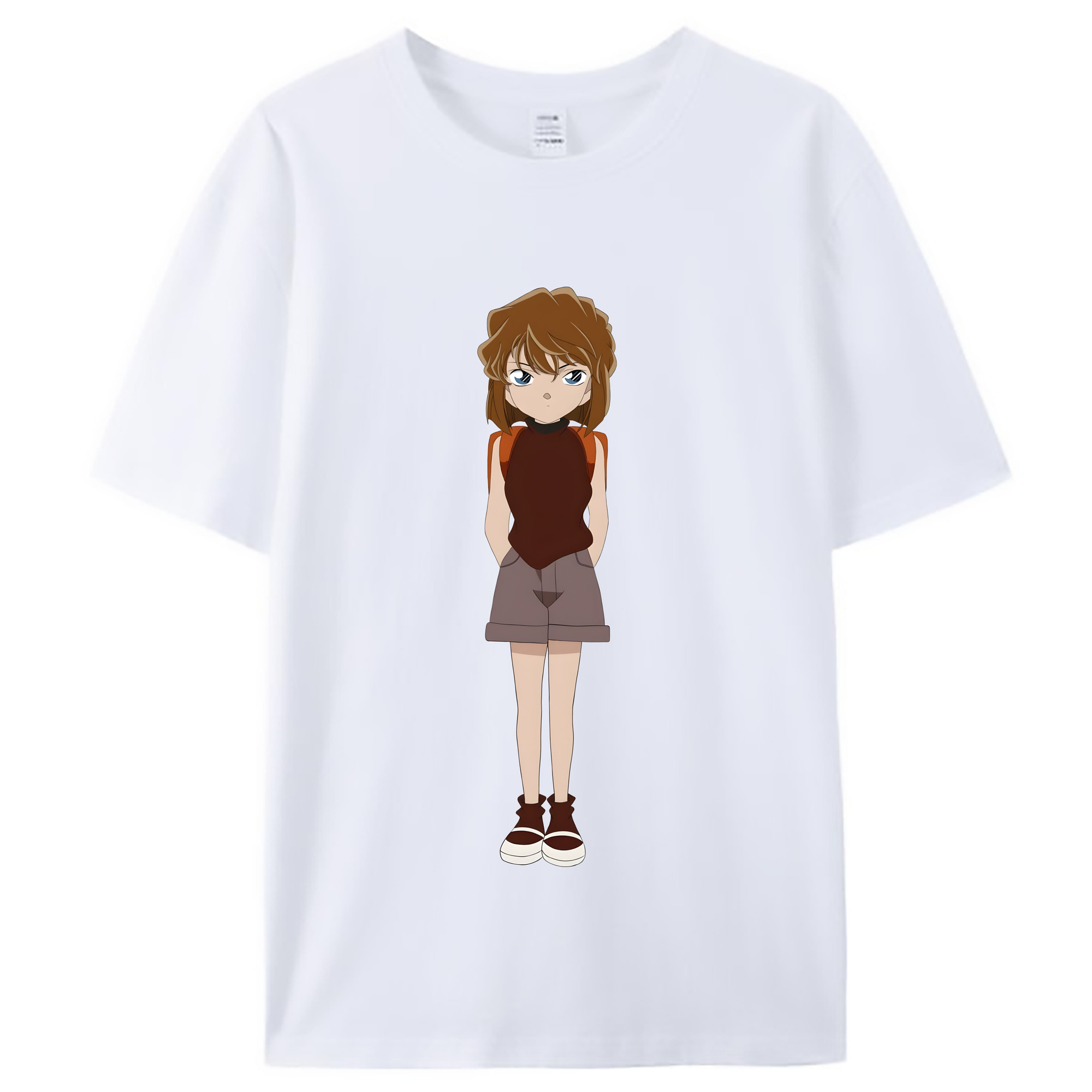 （画像用） 名探偵コナン 灰原 哀 はいばら あい Detective Conan Anita Hailey、Vi Graythorn Haibara Ai レディースカジュアルプリントTシャツ（綿100％）