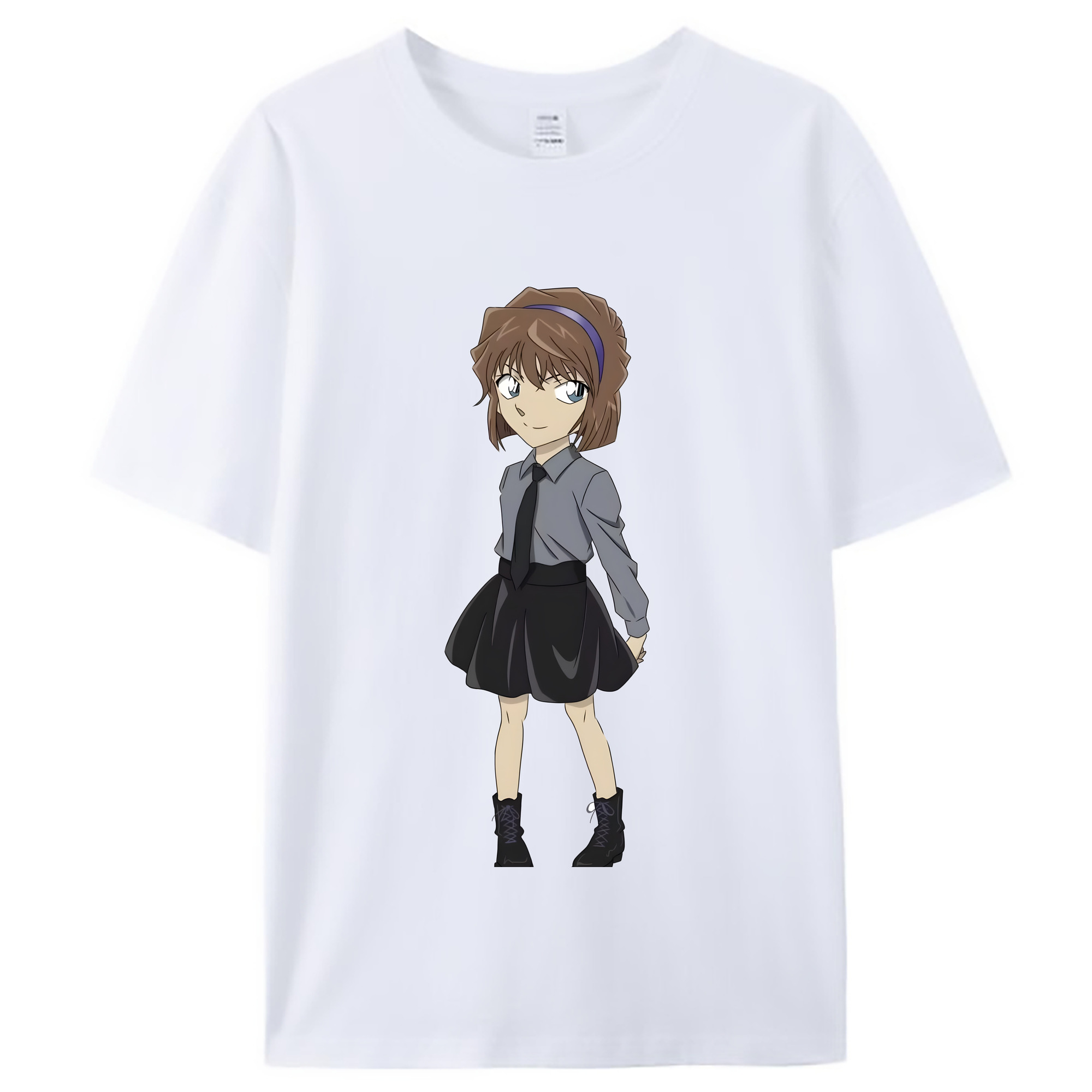 （画像用） 名探偵コナン 灰原 哀 はいばら あい Detective Conan Anita Hailey、Vi Graythorn Haibara Ai レディースカジュアルプリントTシャツ（綿100％）