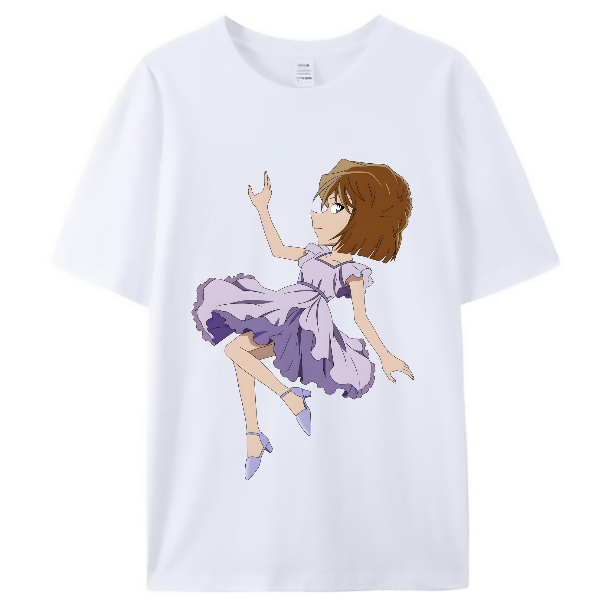 （画像用） 名探偵コナン 灰原 哀 はいばら あい Detective Conan Anita Hailey、Vi Graythorn Haibara Ai レディースカジュアルプリントTシャツ（綿100％）
