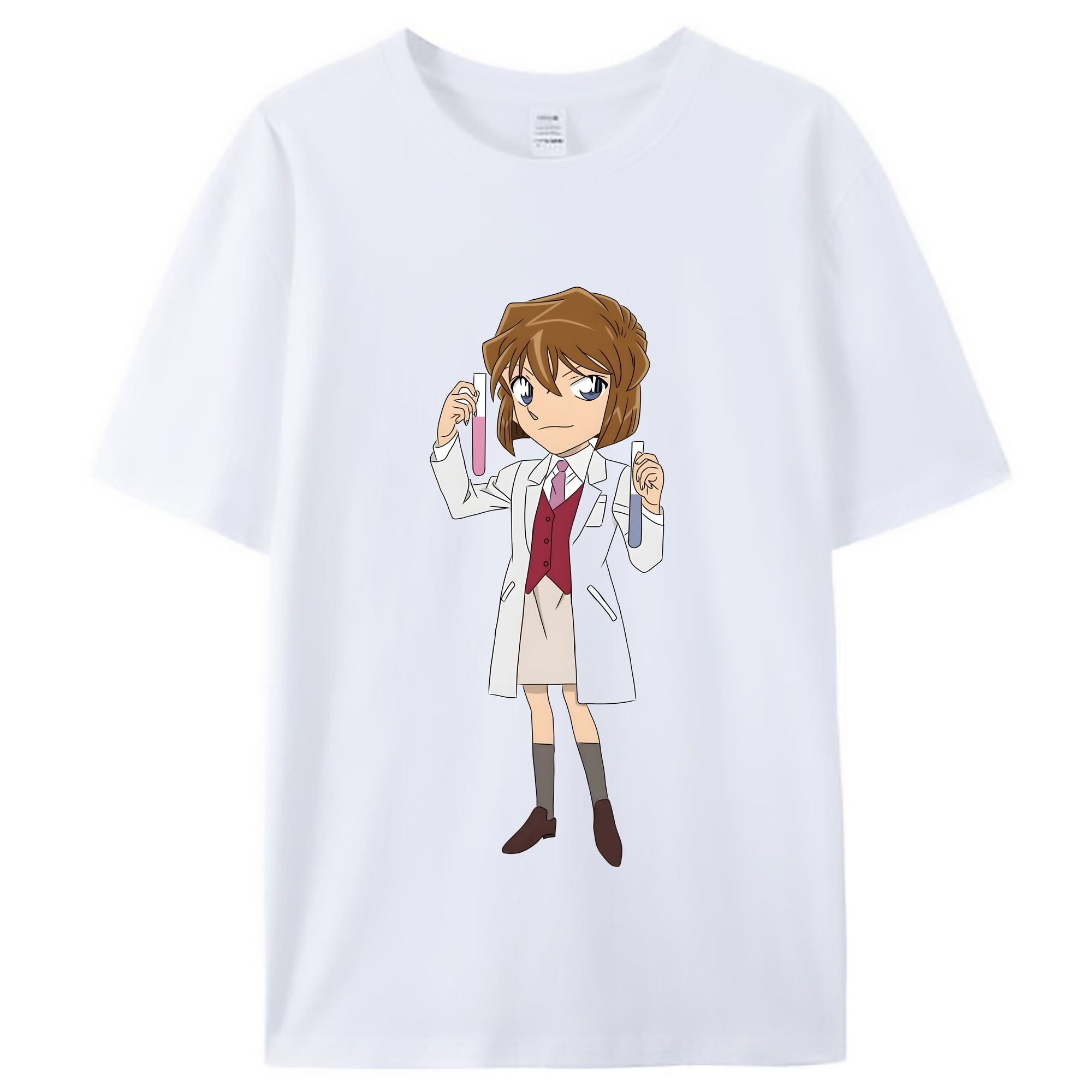 （画像用） 名探偵コナン 灰原 哀 はいばら あい Detective Conan Anita Hailey、Vi Graythorn Haibara Ai レディースカジュアルプリントTシャツ（綿100％）