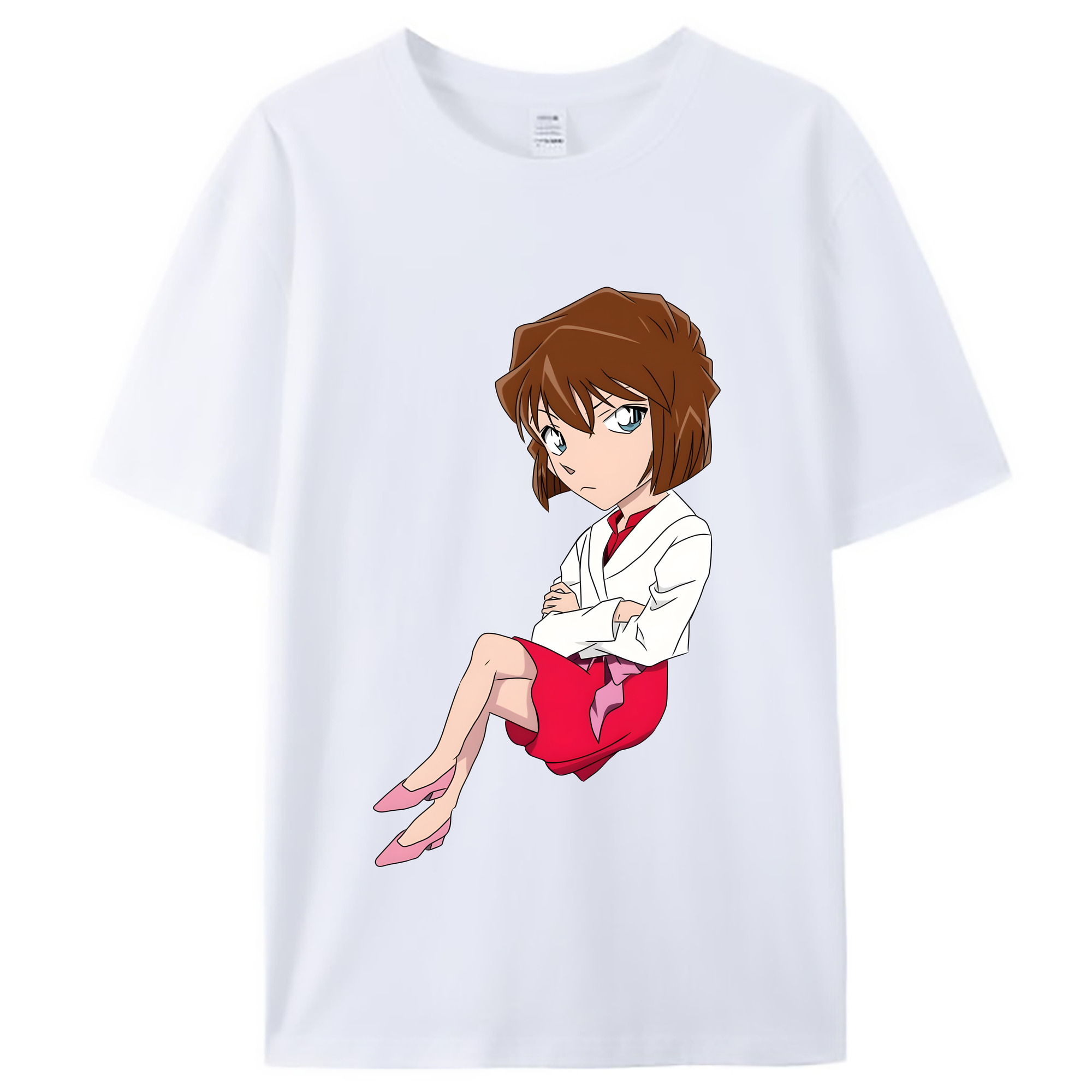 （画像用） 名探偵コナン 灰原 哀 はいばら あい Detective Conan Anita Hailey、Vi Graythorn Haibara Ai レディースカジュアルプリントTシャツ（綿100％）