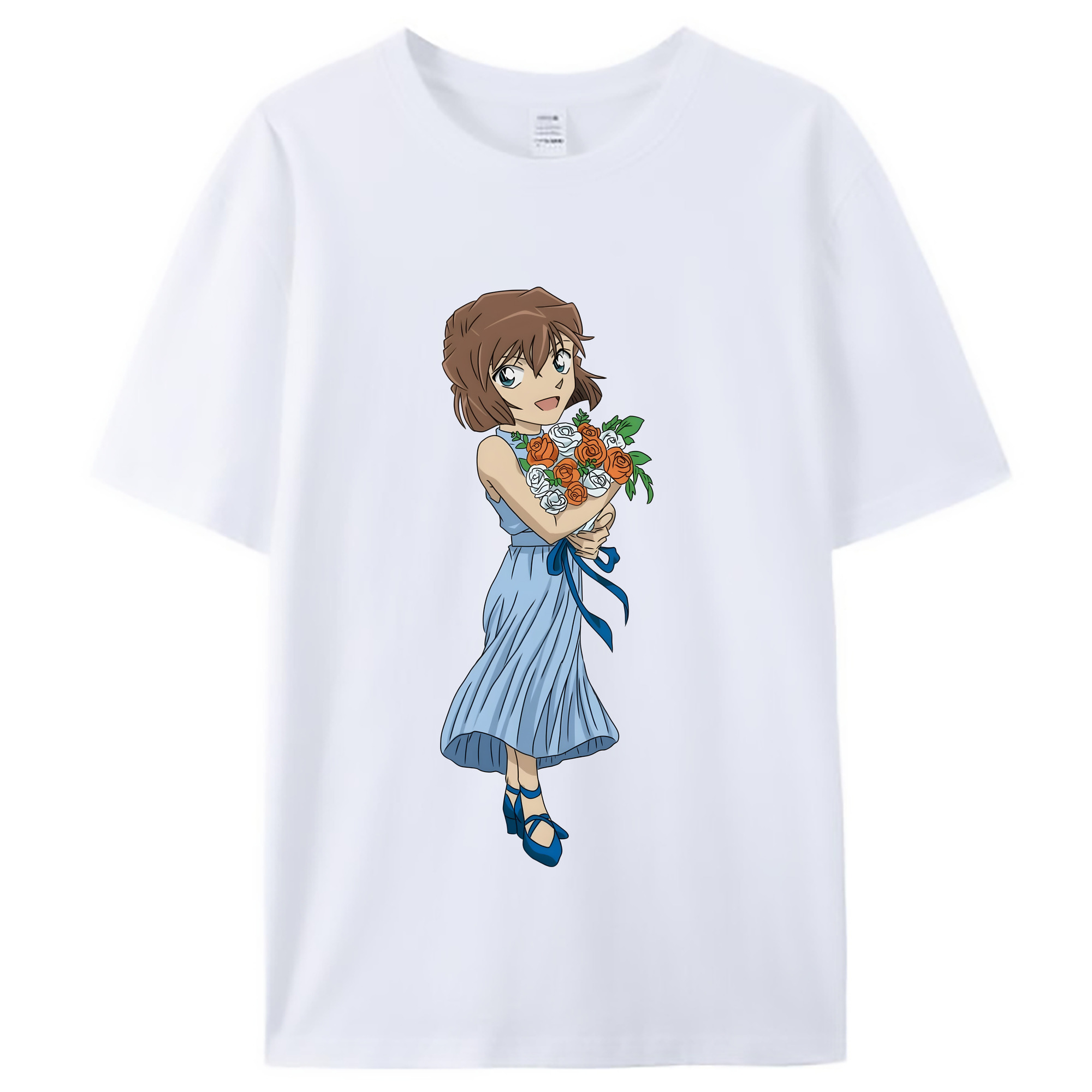 （画像用） 名探偵コナン 灰原 哀 はいばら あい Detective Conan Anita Hailey、Vi Graythorn Haibara Ai レディースカジュアルプリントTシャツ（綿100％）