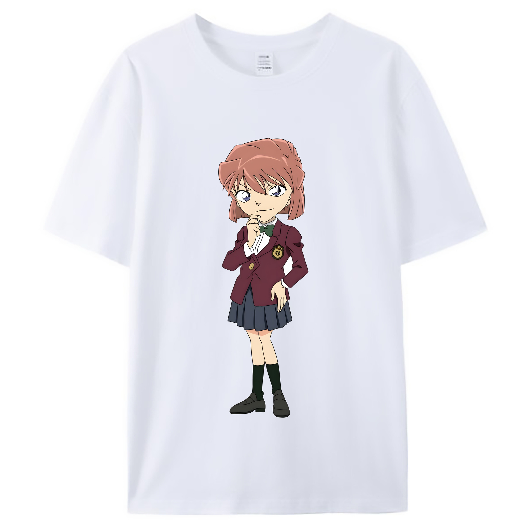 （画像用） 名探偵コナン 灰原 哀 はいばら あい Detective Conan Anita Hailey、Vi Graythorn Haibara Ai レディースカジュアルプリントTシャツ（綿100％）