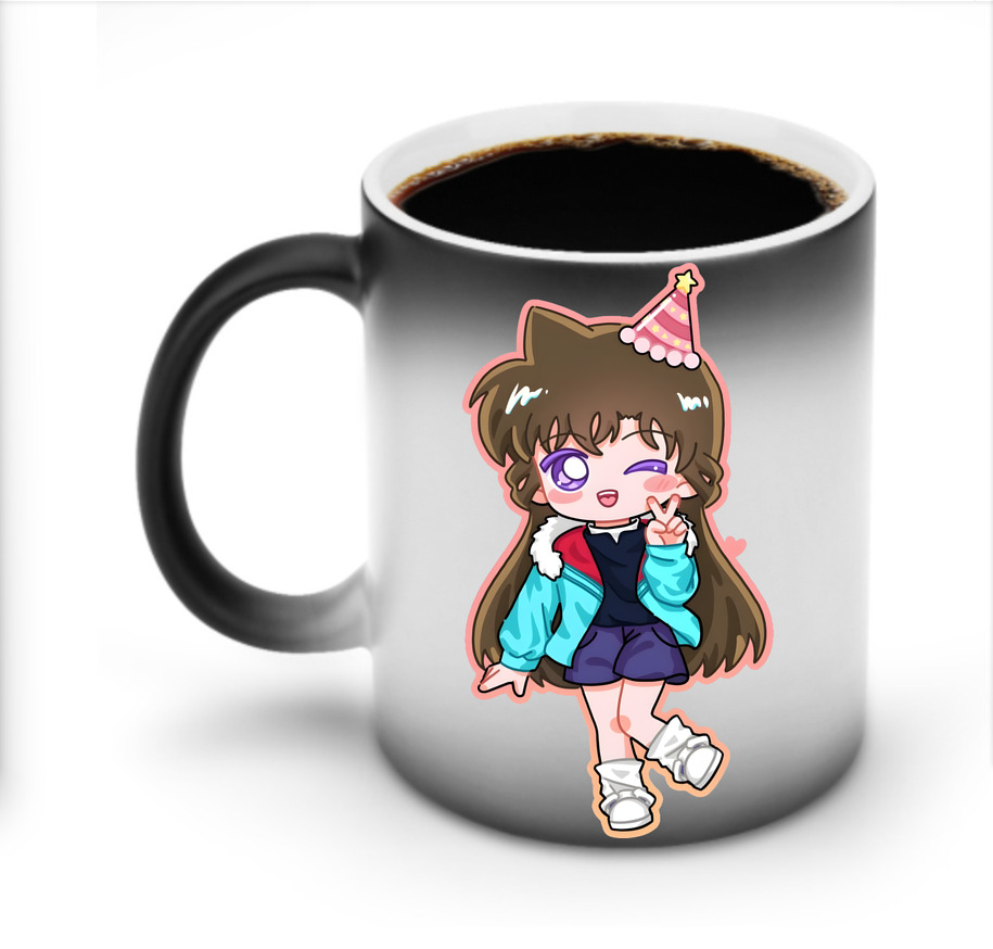 （画像用） 名探偵コナン 毛利 蘭 もうり らん、モーリ ラン Detective Conan Rachel Moore 温度変色マグカップ