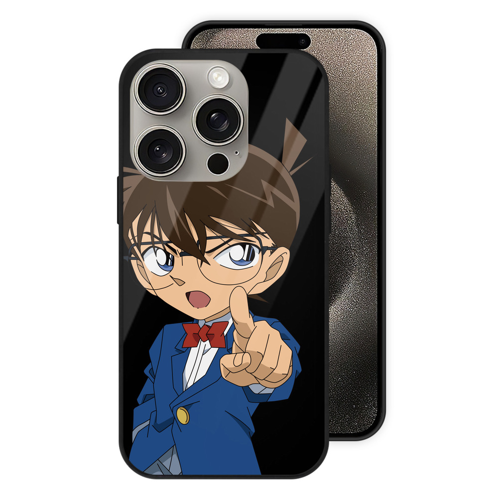 （画像用） 名探偵コナン 江戸川 コナン Detective Conan Conan Edogawa 【iPhone15Pro対応】スマホケース 耐衝撃＆黄変防止 背面ガラス