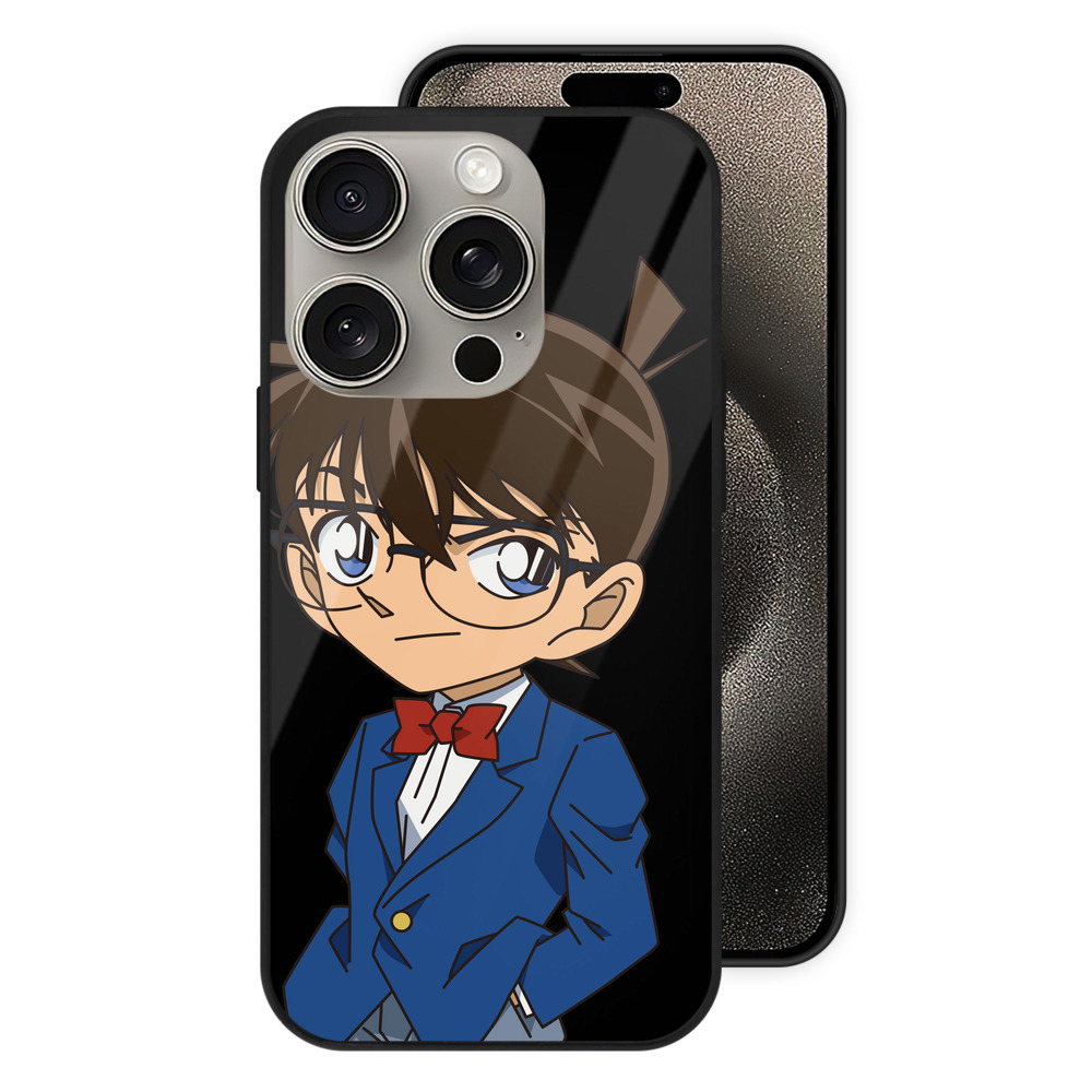 （画像用） 名探偵コナン 江戸川 コナン Detective Conan Conan Edogawa 【iPhone15Pro対応】スマホケース 耐衝撃＆黄変防止 背面ガラス