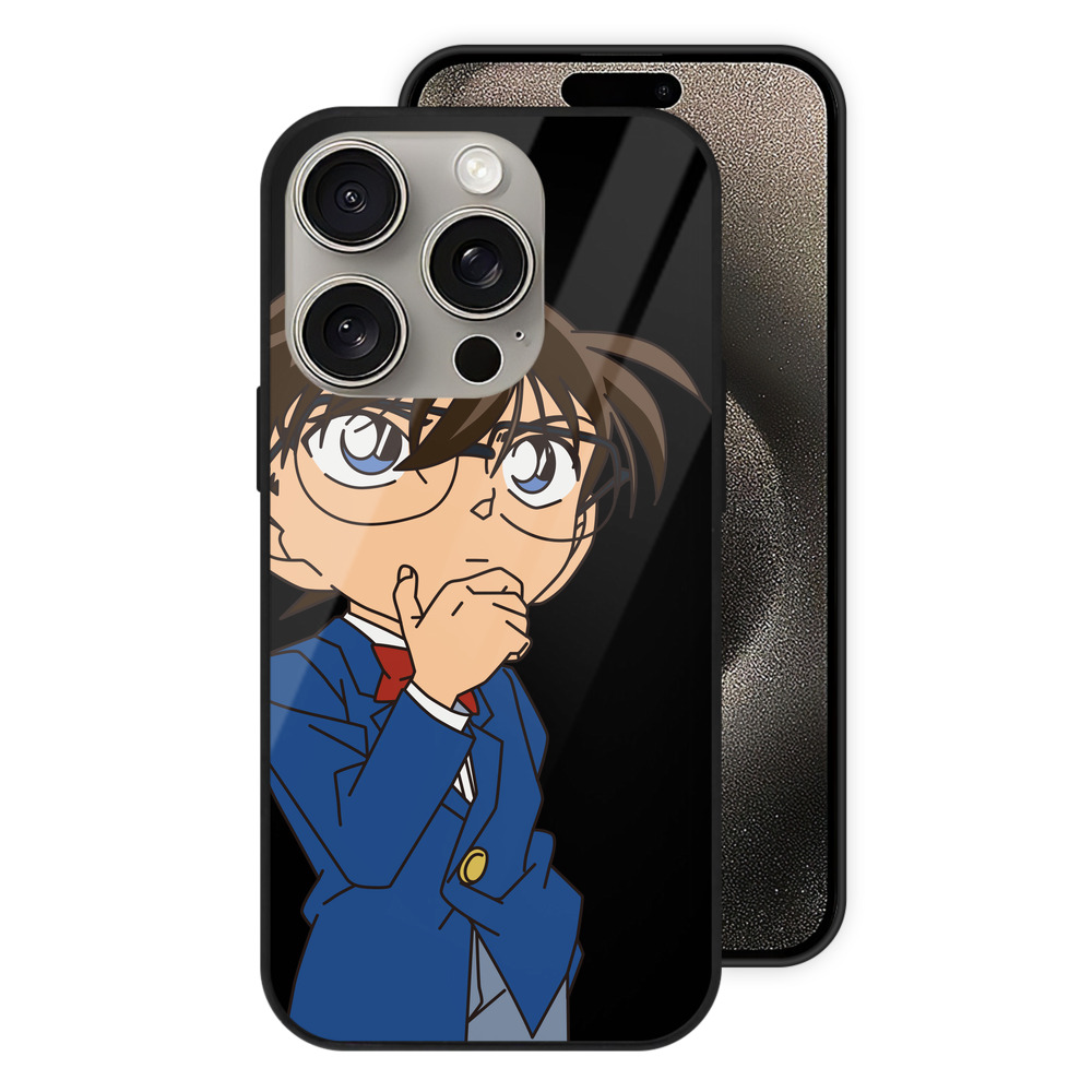 （画像用） 名探偵コナン 江戸川 コナン Detective Conan Conan Edogawa 【iPhone15Pro対応】スマホケース 耐衝撃＆黄変防止 背面ガラス