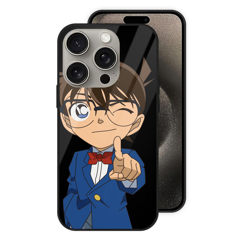 （画像用） 名探偵コナン 江戸川 コナン Detective Conan Conan Edogawa 【iPhone15Pro対応】スマホケース 耐衝撃＆黄変防止 背面ガラス