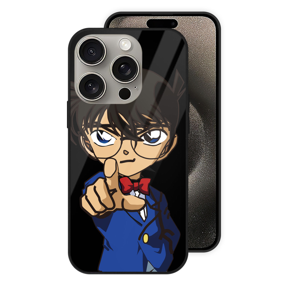 （画像用） 名探偵コナン 江戸川 コナン Detective Conan Conan Edogawa 【iPhone15Pro対応】スマホケース 耐衝撃＆黄変防止 背面ガラス
