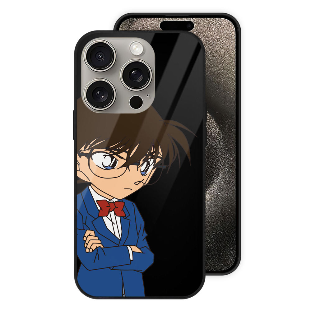 （画像用） 名探偵コナン 江戸川 コナン Detective Conan Conan Edogawa 【iPhone15Pro対応】スマホケース 耐衝撃＆黄変防止 背面ガラス