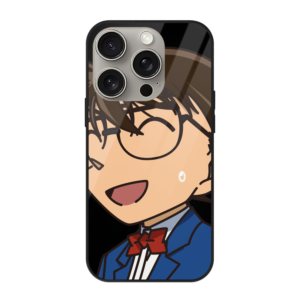 （画像用） 名探偵コナン 江戸川 コナン Detective Conan Conan Edogawa 【iPhone15Pro対応】スマホケース 耐衝撃＆黄変防止 背面ガラス