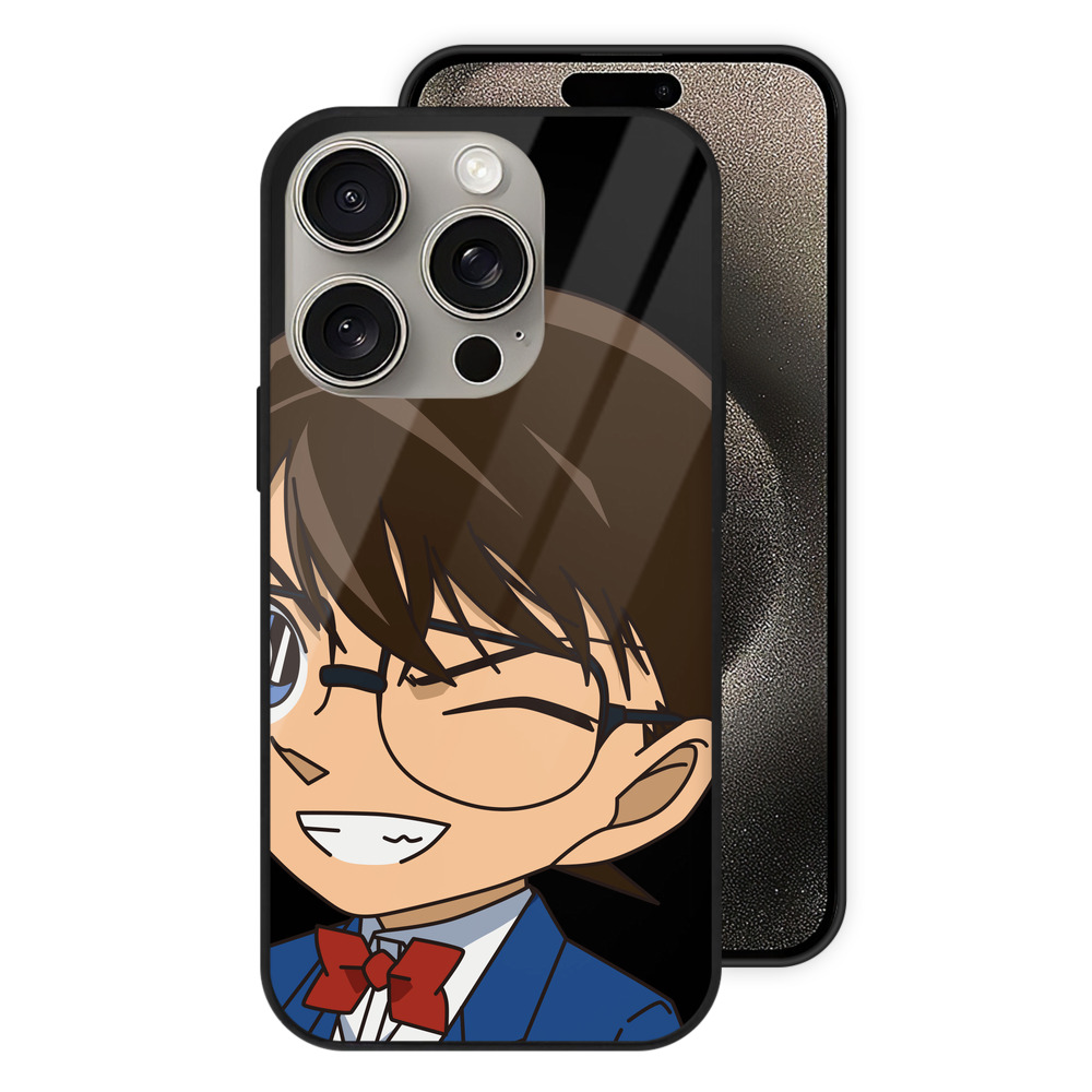 （画像用） 名探偵コナン 江戸川 コナン Detective Conan Conan Edogawa 【iPhone15Pro対応】スマホケース 耐衝撃＆黄変防止 背面ガラス