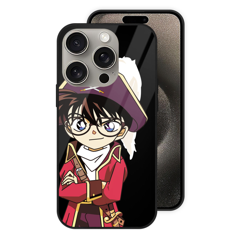 （画像用） 名探偵コナン 江戸川 コナン Detective Conan Conan Edogawa 【iPhone15Pro対応】スマホケース 耐衝撃＆黄変防止 背面ガラス