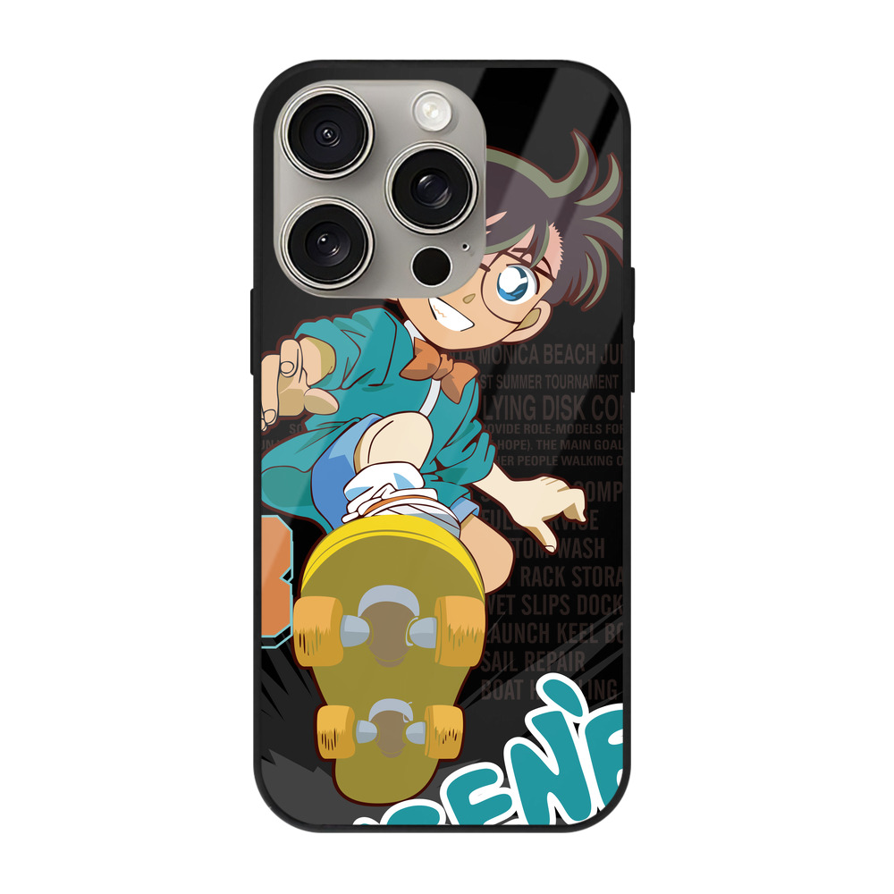 （画像用） 名探偵コナン 江戸川 コナン Detective Conan Conan Edogawa 【iPhone15Pro対応】スマホケース 耐衝撃＆黄変防止 背面ガラス