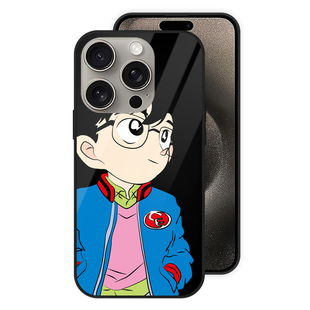 （画像用） 名探偵コナン 江戸川 コナン Detective Conan Conan Edogawa 【iPhone15Pro対応】スマホケース 耐衝撃＆黄変防止 背面ガラス
