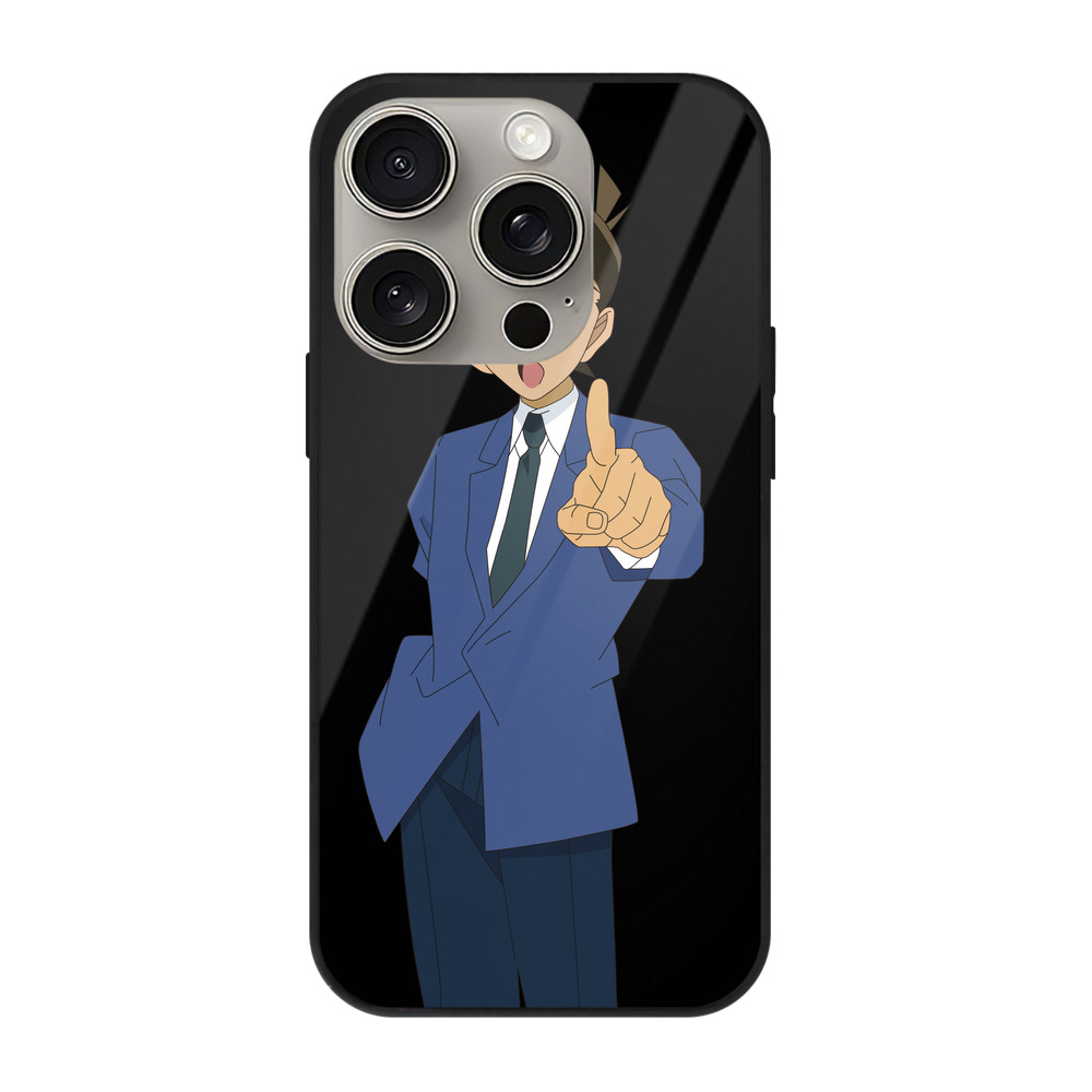 （画像用） 名探偵コナン 江戸川 コナン Detective Conan Conan Edogawa 【iPhone15Pro対応】スマホケース 耐衝撃＆黄変防止 背面ガラス