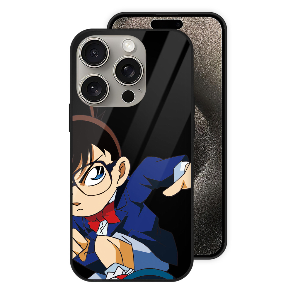 （画像用） 名探偵コナン 江戸川 コナン Detective Conan Conan Edogawa 【iPhone15Pro対応】スマホケース 耐衝撃＆黄変防止 背面ガラス