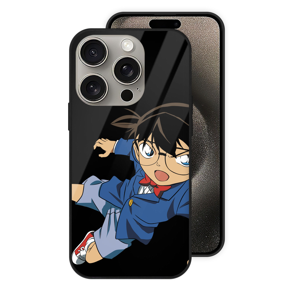 （画像用） 名探偵コナン 江戸川 コナン Detective Conan Conan Edogawa 【iPhone15Pro対応】スマホケース 耐衝撃＆黄変防止 背面ガラス