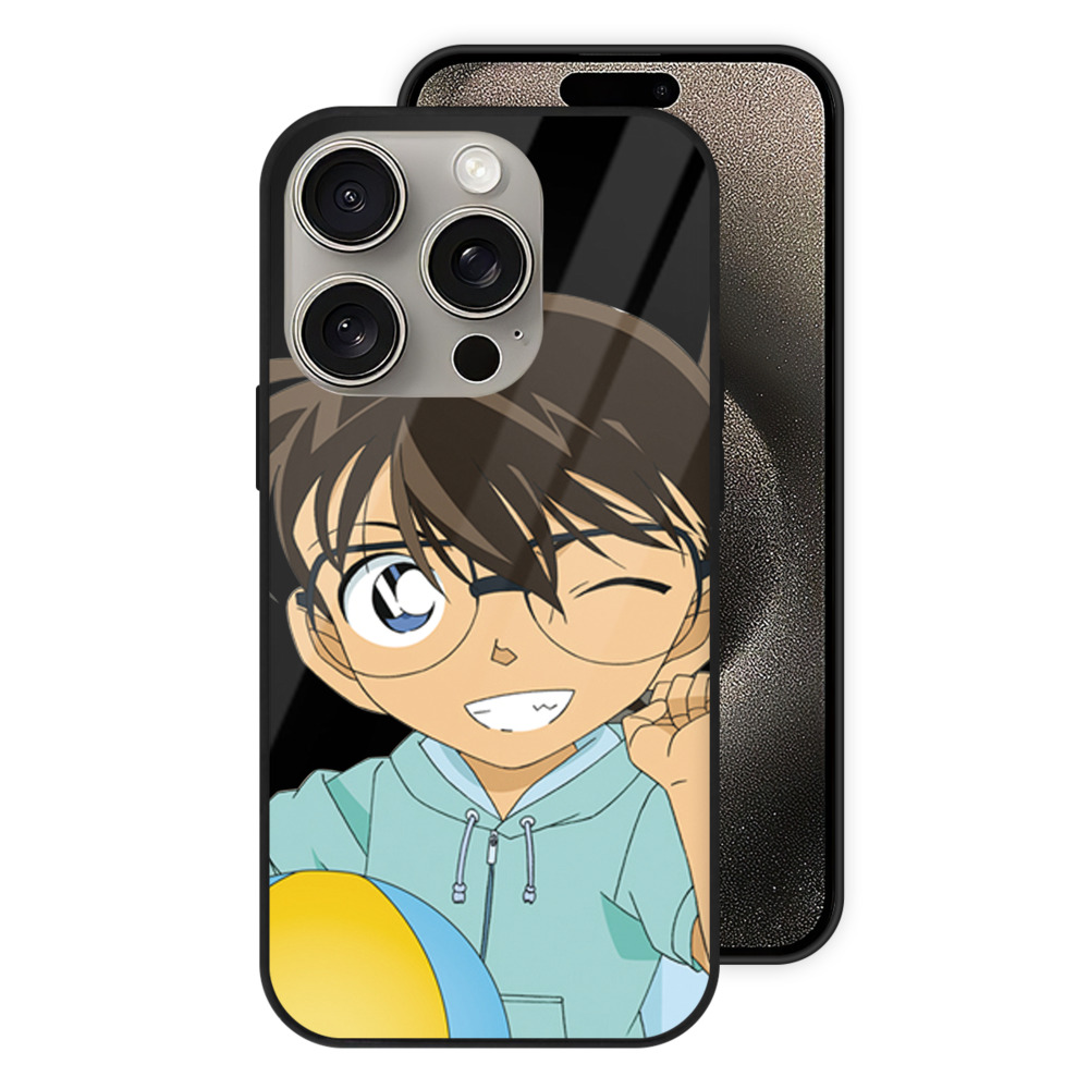 （画像用） 名探偵コナン 江戸川 コナン Detective Conan Conan Edogawa 【iPhone15Pro対応】スマホケース 耐衝撃＆黄変防止 背面ガラス