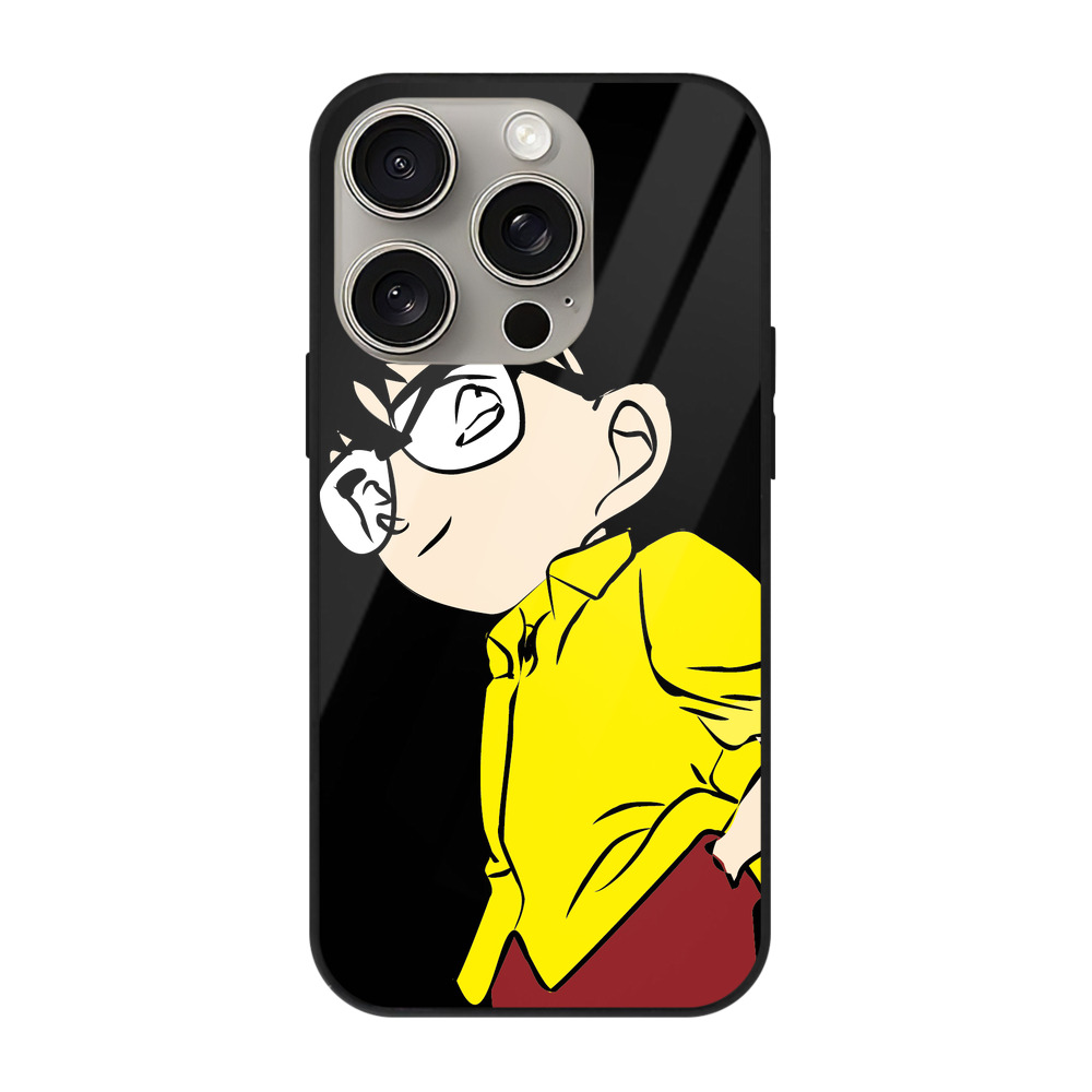 （画像用） 名探偵コナン 江戸川 コナン Detective Conan Conan Edogawa 【iPhone15Pro対応】スマホケース 耐衝撃＆黄変防止 背面ガラス
