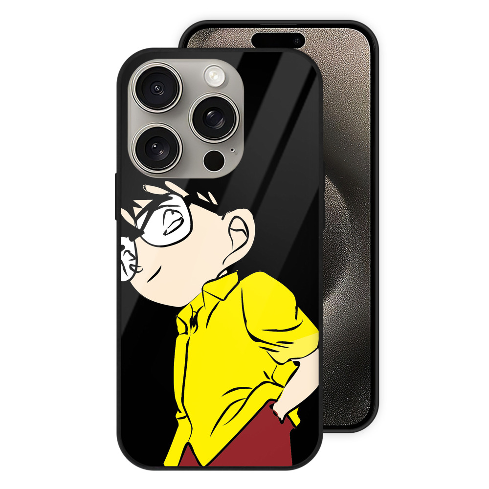 （画像用） 名探偵コナン 江戸川 コナン Detective Conan Conan Edogawa 【iPhone15Pro対応】スマホケース 耐衝撃＆黄変防止 背面ガラス