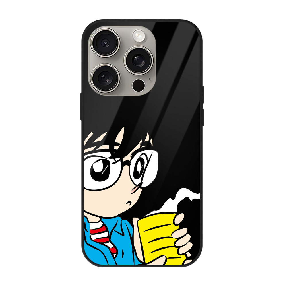 （画像用） 名探偵コナン 江戸川 コナン Detective Conan Conan Edogawa 【iPhone15Pro対応】スマホケース 耐衝撃＆黄変防止 背面ガラス