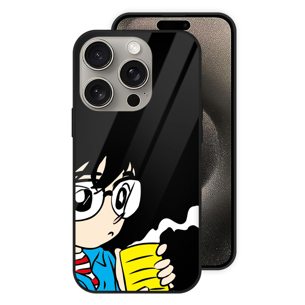 （画像用） 名探偵コナン 江戸川 コナン Detective Conan Conan Edogawa 【iPhone15Pro対応】スマホケース 耐衝撃＆黄変防止 背面ガラス