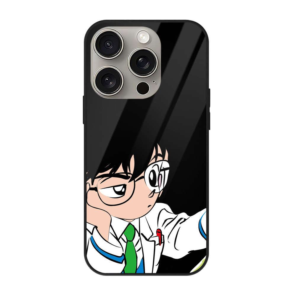（画像用） 名探偵コナン 江戸川 コナン Detective Conan Conan Edogawa 【iPhone15Pro対応】スマホケース 耐衝撃＆黄変防止 背面ガラス