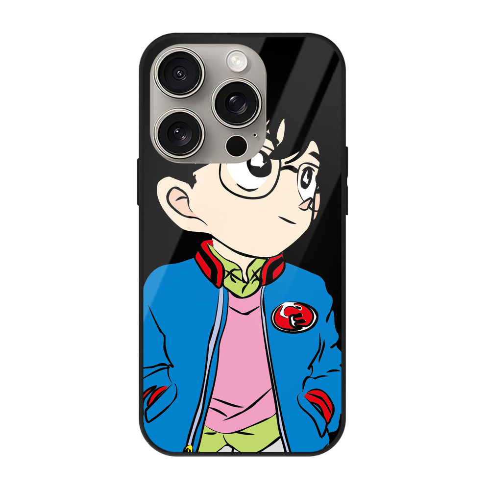 （画像用） 名探偵コナン 江戸川 コナン Detective Conan Conan Edogawa 【iPhone15Pro対応】スマホケース 耐衝撃＆黄変防止 背面ガラス