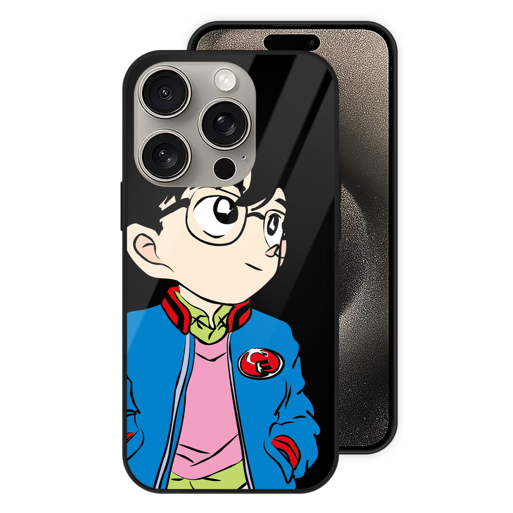 （画像用） 名探偵コナン 江戸川 コナン Detective Conan Conan Edogawa 【iPhone15Pro対応】スマホケース 耐衝撃＆黄変防止 背面ガラス