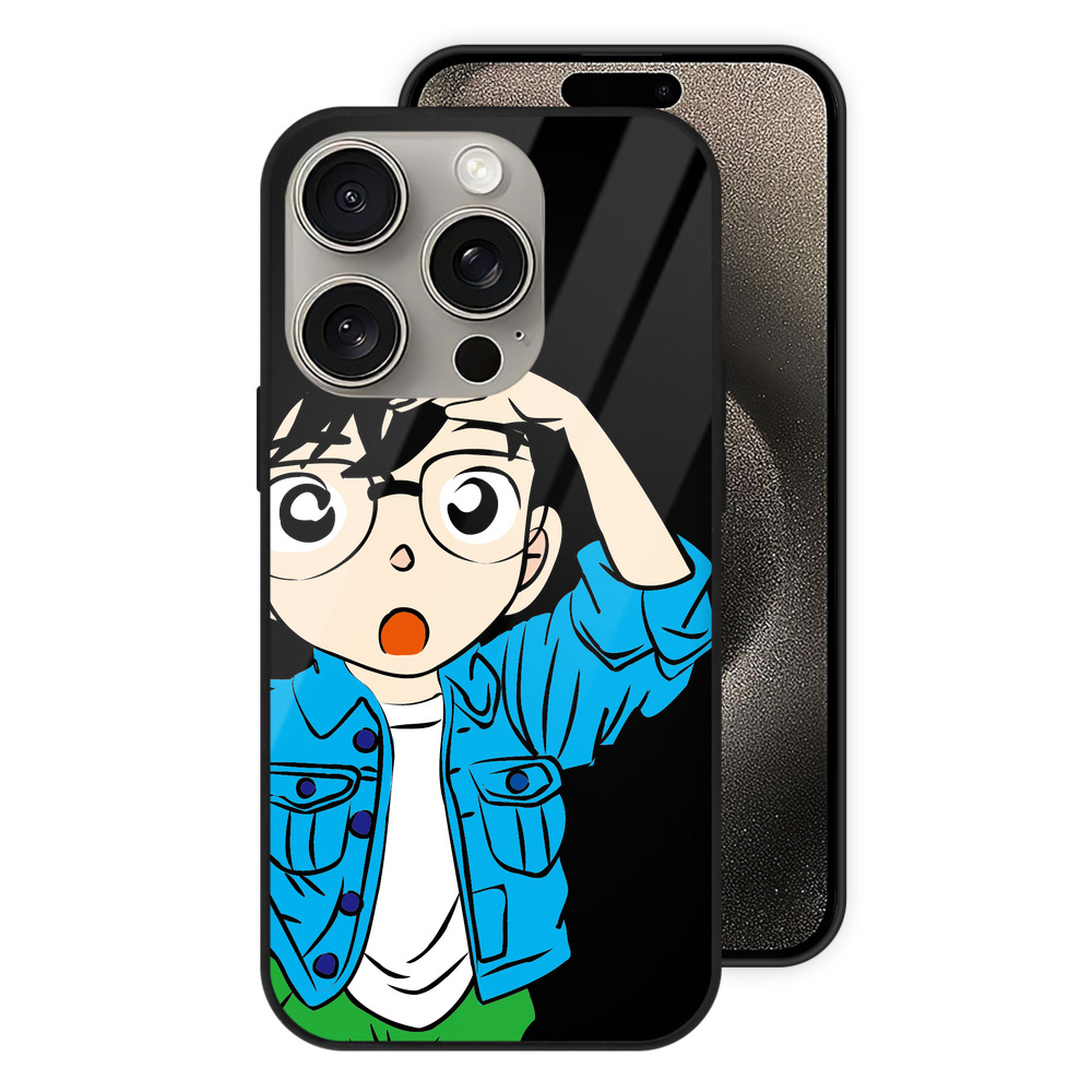 （画像用） 名探偵コナン 江戸川 コナン Detective Conan Conan Edogawa 【iPhone15Pro対応】スマホケース 耐衝撃＆黄変防止 背面ガラス