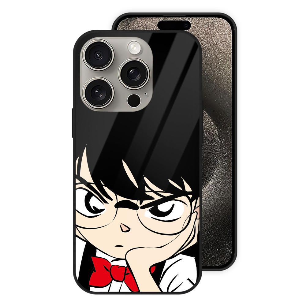 （画像用） 名探偵コナン 江戸川 コナン Detective Conan Conan Edogawa 【iPhone15Pro対応】スマホケース 耐衝撃＆黄変防止 背面ガラス