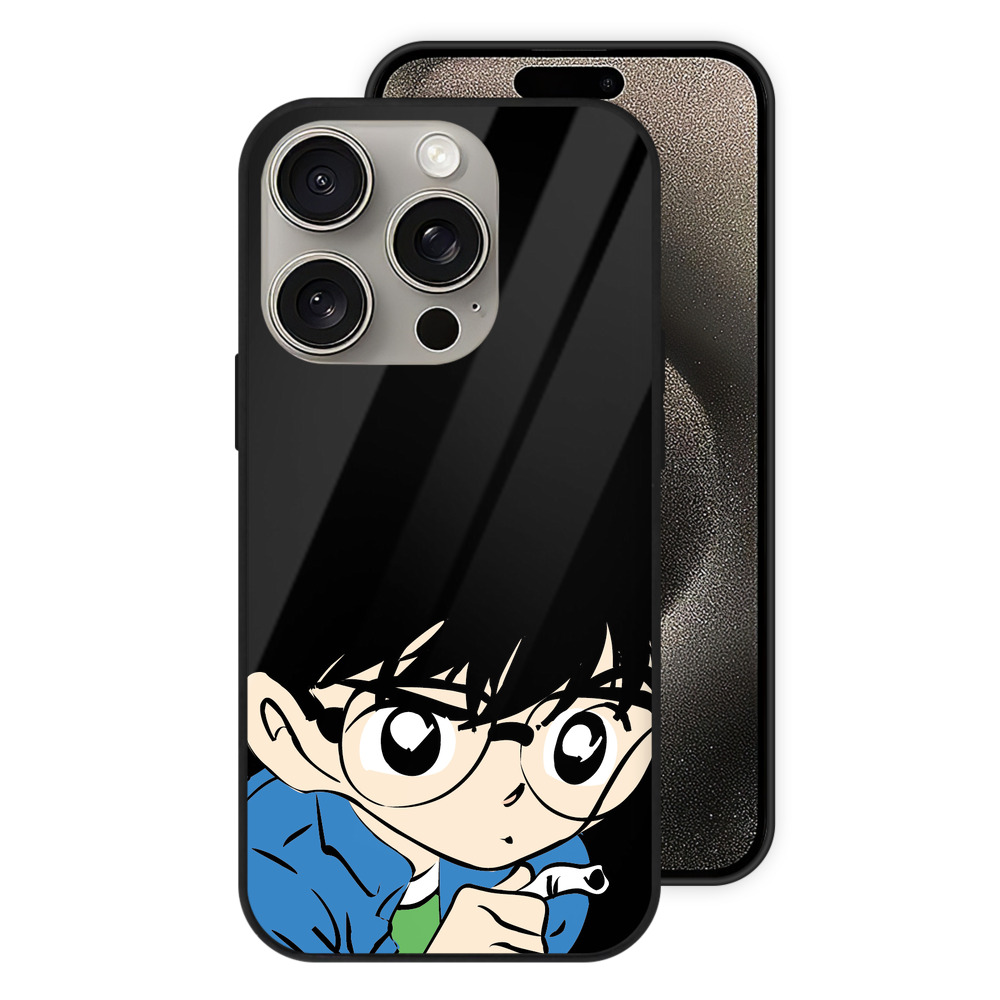 （画像用） 名探偵コナン 江戸川 コナン Detective Conan Conan Edogawa 【iPhone15Pro対応】スマホケース 耐衝撃＆黄変防止 背面ガラス