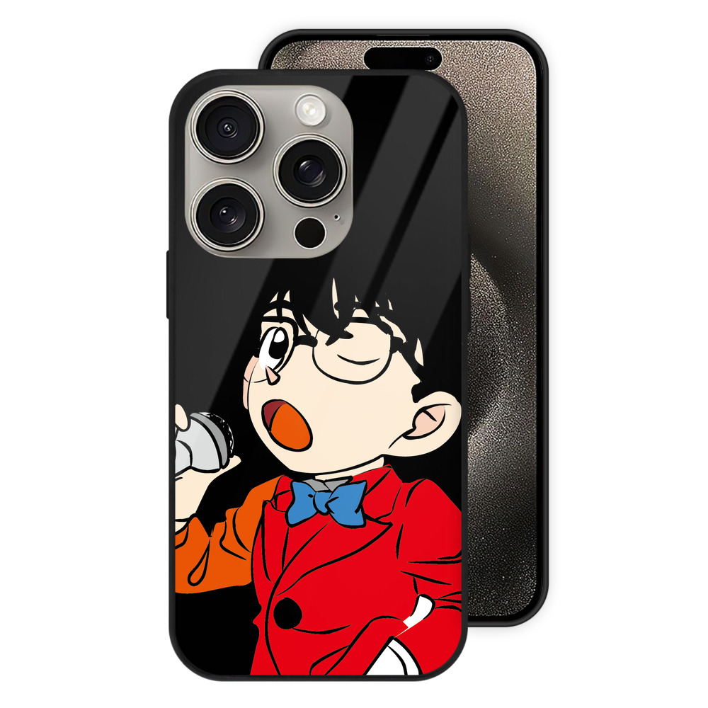 （画像用） 名探偵コナン 江戸川 コナン Detective Conan Conan Edogawa 【iPhone15Pro対応】スマホケース 耐衝撃＆黄変防止 背面ガラス