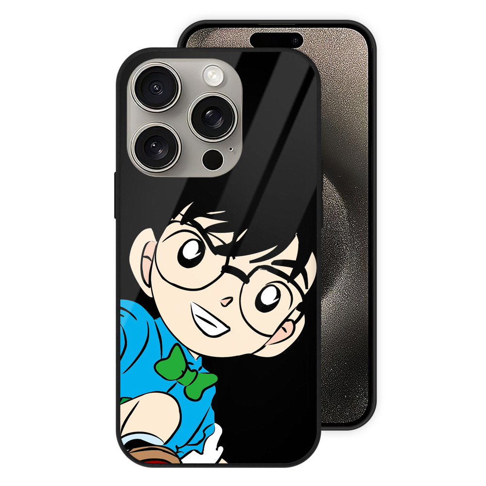 （画像用） 名探偵コナン 江戸川 コナン Detective Conan Conan Edogawa 【iPhone15Pro対応】スマホケース 耐衝撃＆黄変防止 背面ガラス
