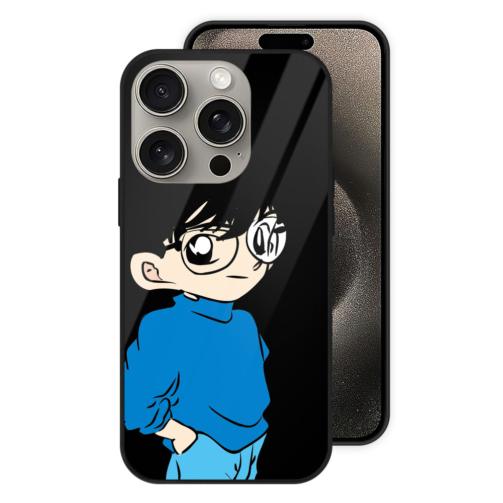 （画像用） 名探偵コナン 江戸川 コナン Detective Conan Conan Edogawa 【iPhone15Pro対応】スマホケース 耐衝撃＆黄変防止 背面ガラス